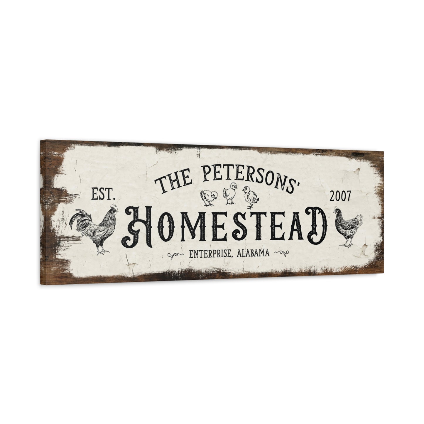 ~Country Chickens~ Personalized Homestead Canvas