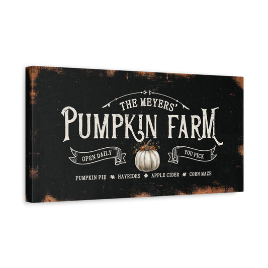 Pumpkin Farm After Dark | Personalized Canvas