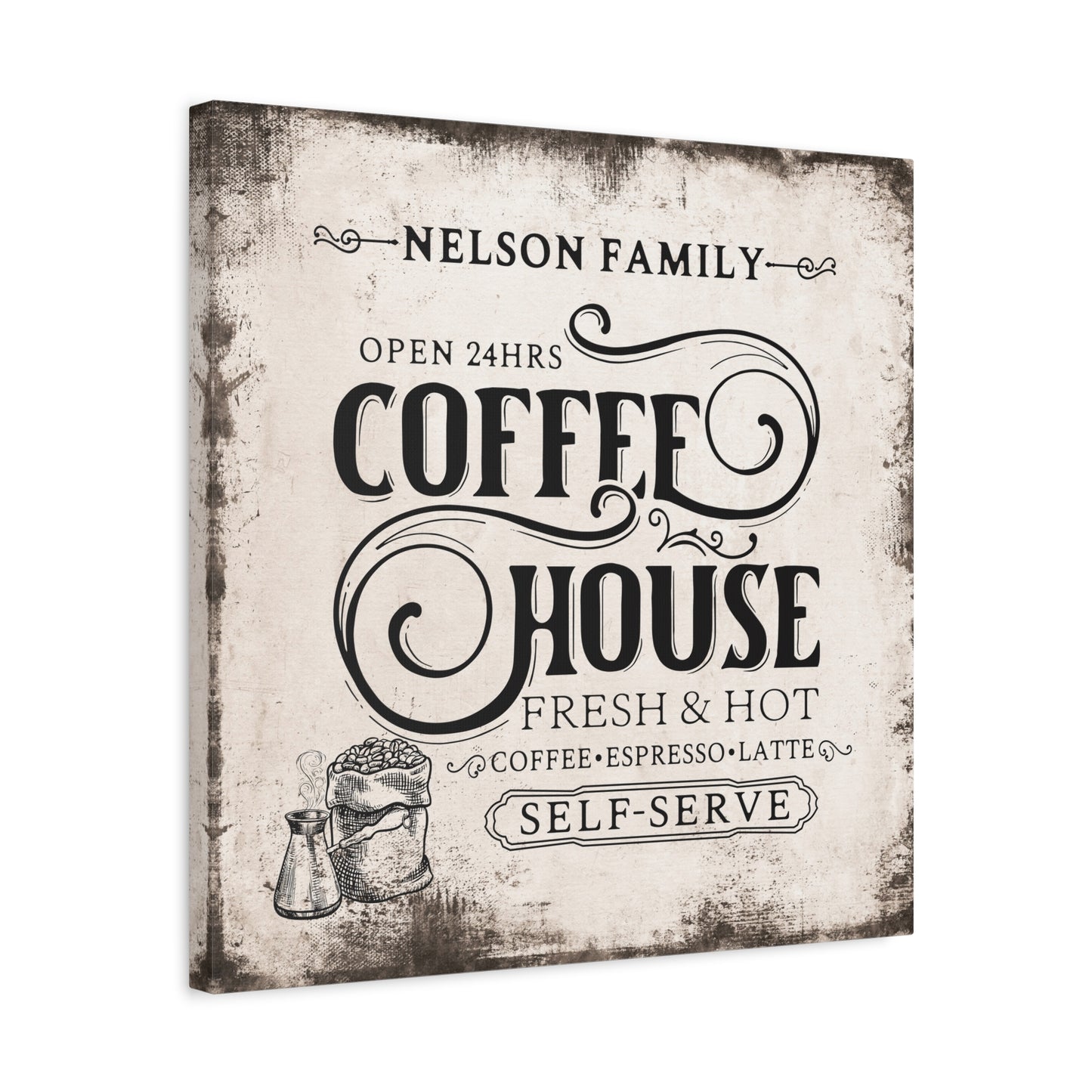 ~Coffee House~ Personalized Gift - Canvas Wall Art for Coffee Lovers