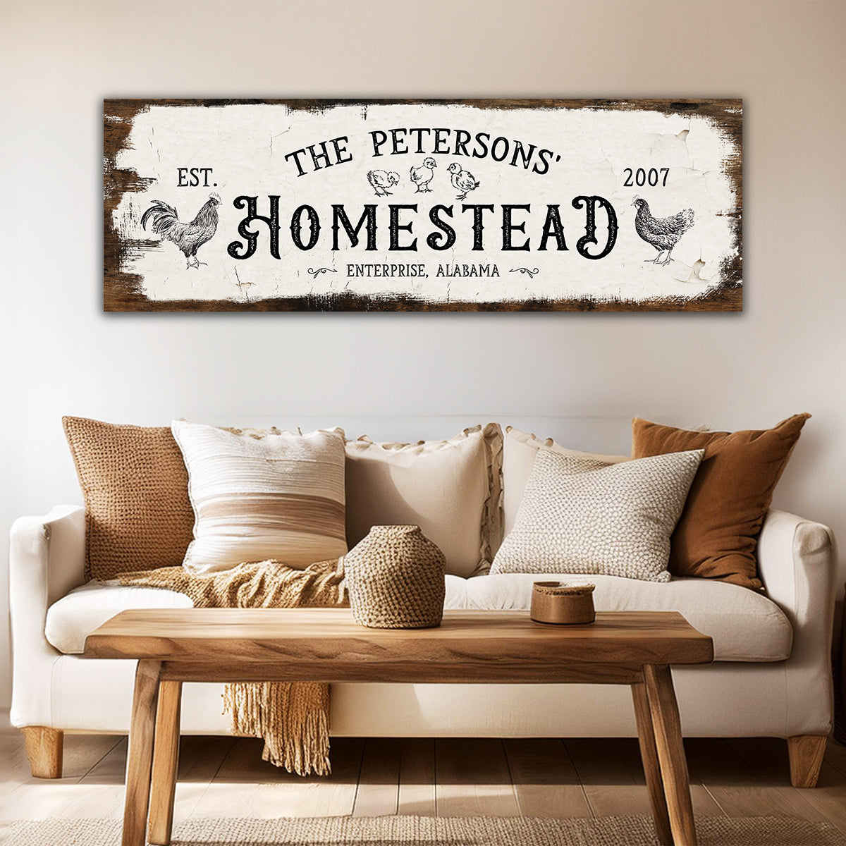 ~Country Chickens~ Personalized Homestead Canvas