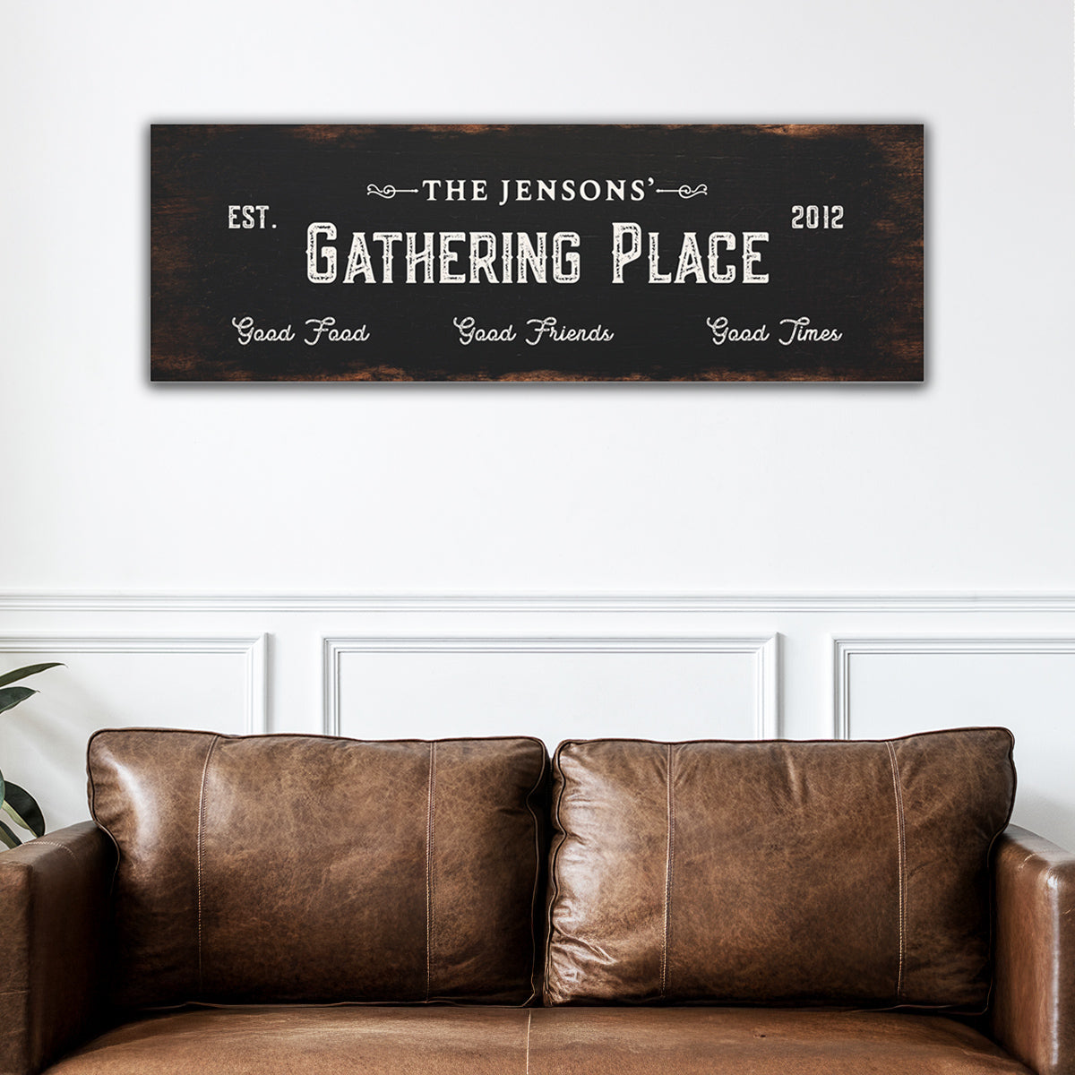 ~Family Gathering Place~ Black Canvas Wall Art