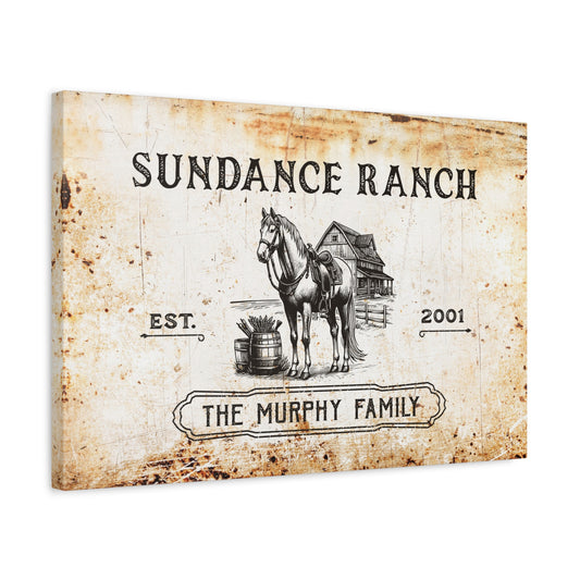 ~Stirrup Some Fun~ Personalized Horse Ranch Canvas