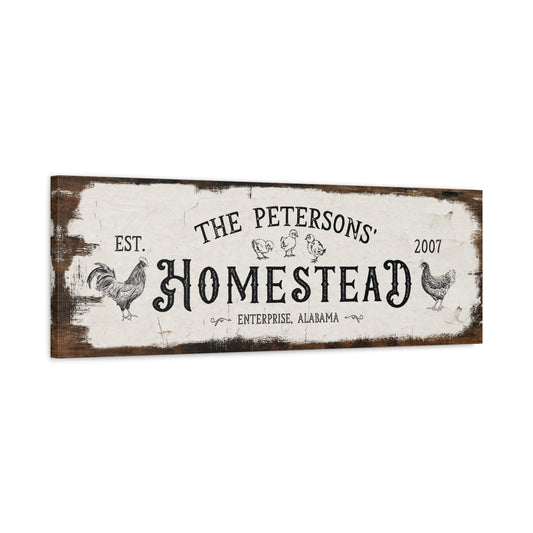 ~Country Chickens~ Personalized Homestead Canvas