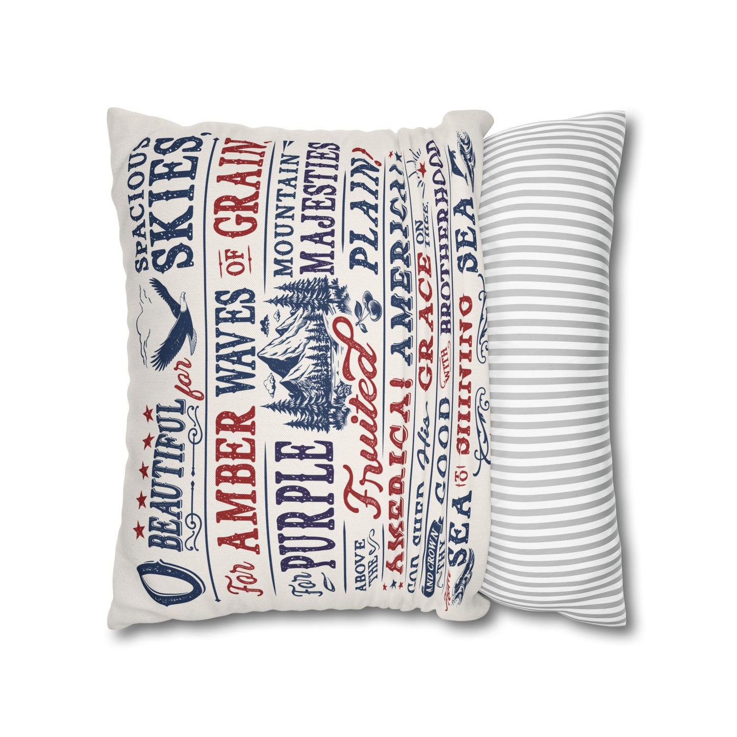 America the Beautiful Lyrics on Pillowcase