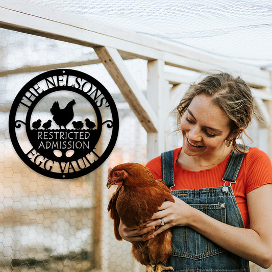 Chicken Egg Vault - Personalized Metal Sign