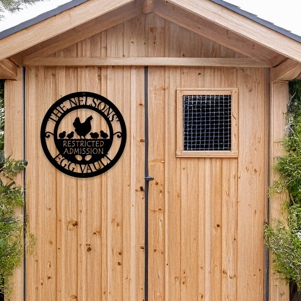 Chicken Egg Vault - Personalized Metal Sign