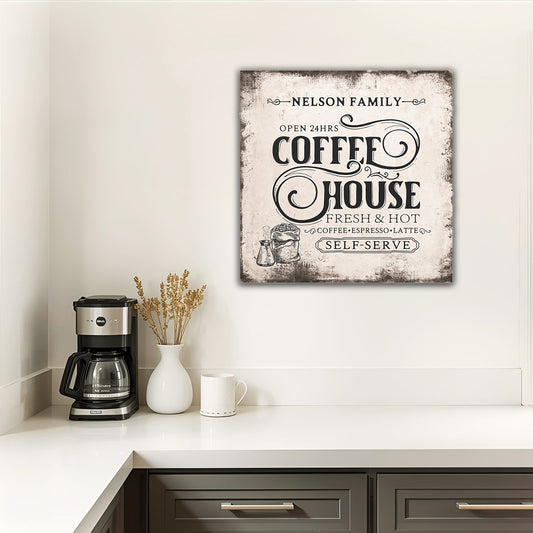 ~Coffee House~ Personalized Gift - Canvas Wall Art for Coffee Lovers