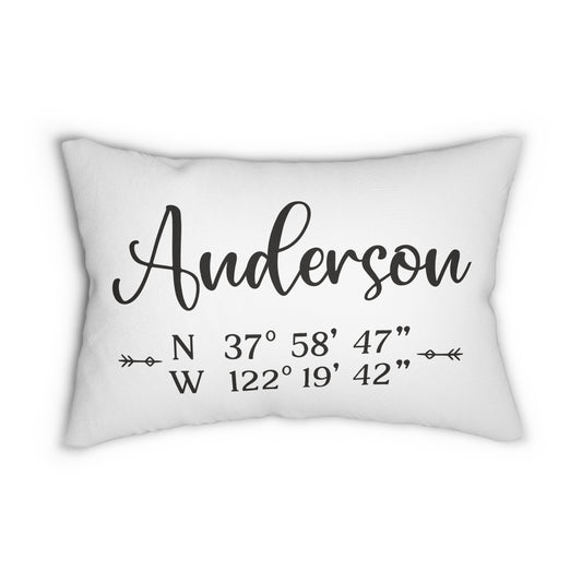 Favorite coordinates custom pillow