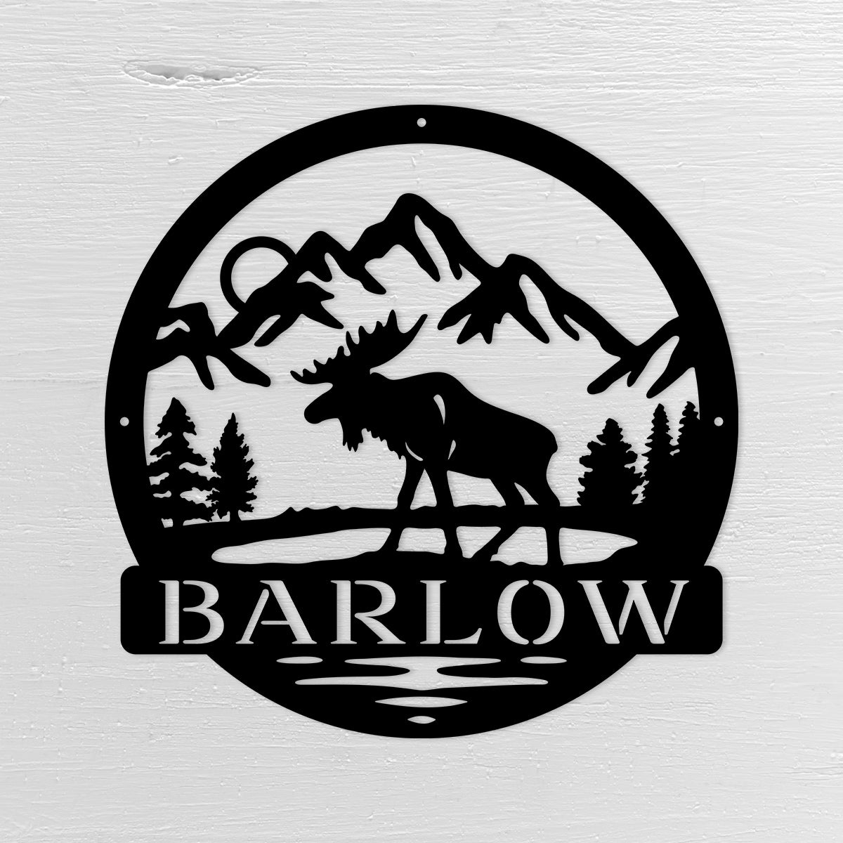 Moose with a View - Personalized Metal Sign