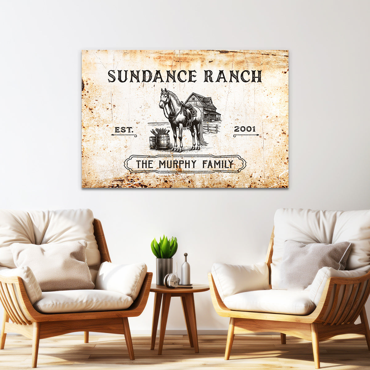~Stirrup Some Fun~ Personalized Horse Ranch Canvas