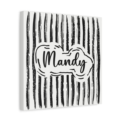 Black and White Stripes | Personalized Canvas