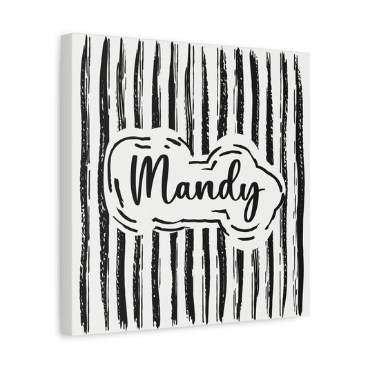 Black and White Stripes | Personalized Canvas