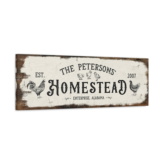 ~Country Chickens~ Personalized Homestead Canvas