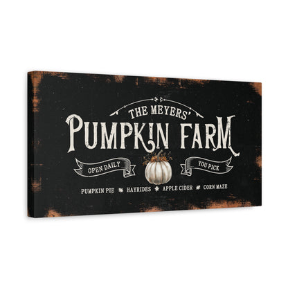 Pumpkin Farm After Dark | Personalized Canvas