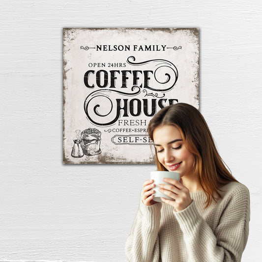 ~Coffee House~ Personalized Gift - Canvas Wall Art for Coffee Lovers