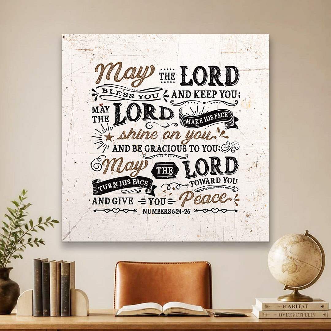 May the Lord Bless You | Scripture on Canvas