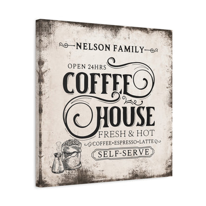 ~Coffee House~ Personalized Gift - Canvas Wall Art for Coffee Lovers