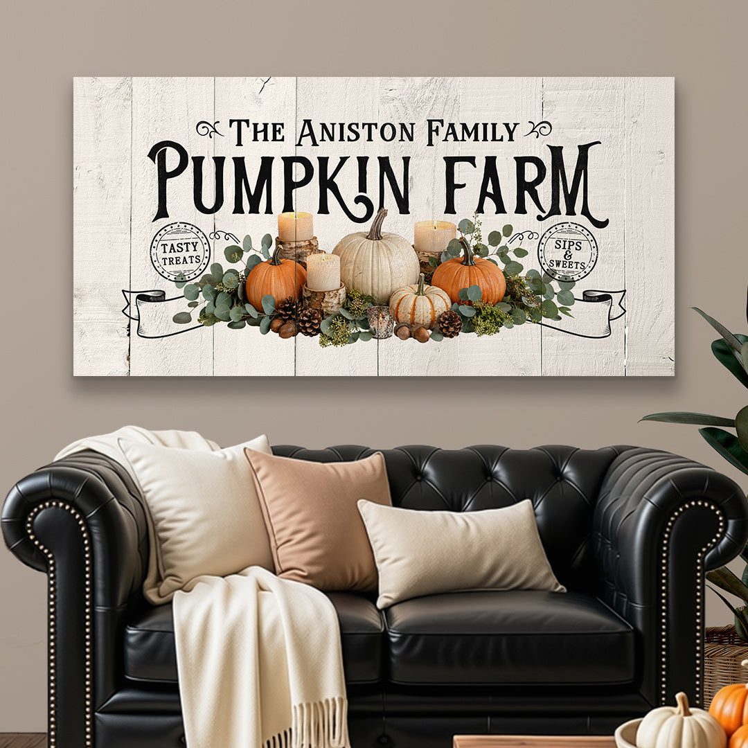 Personalized Fall Pumpkin Farm Canvas