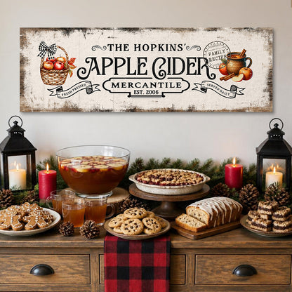 Rustic Farmhouse Apple Cider Personalized Canvas