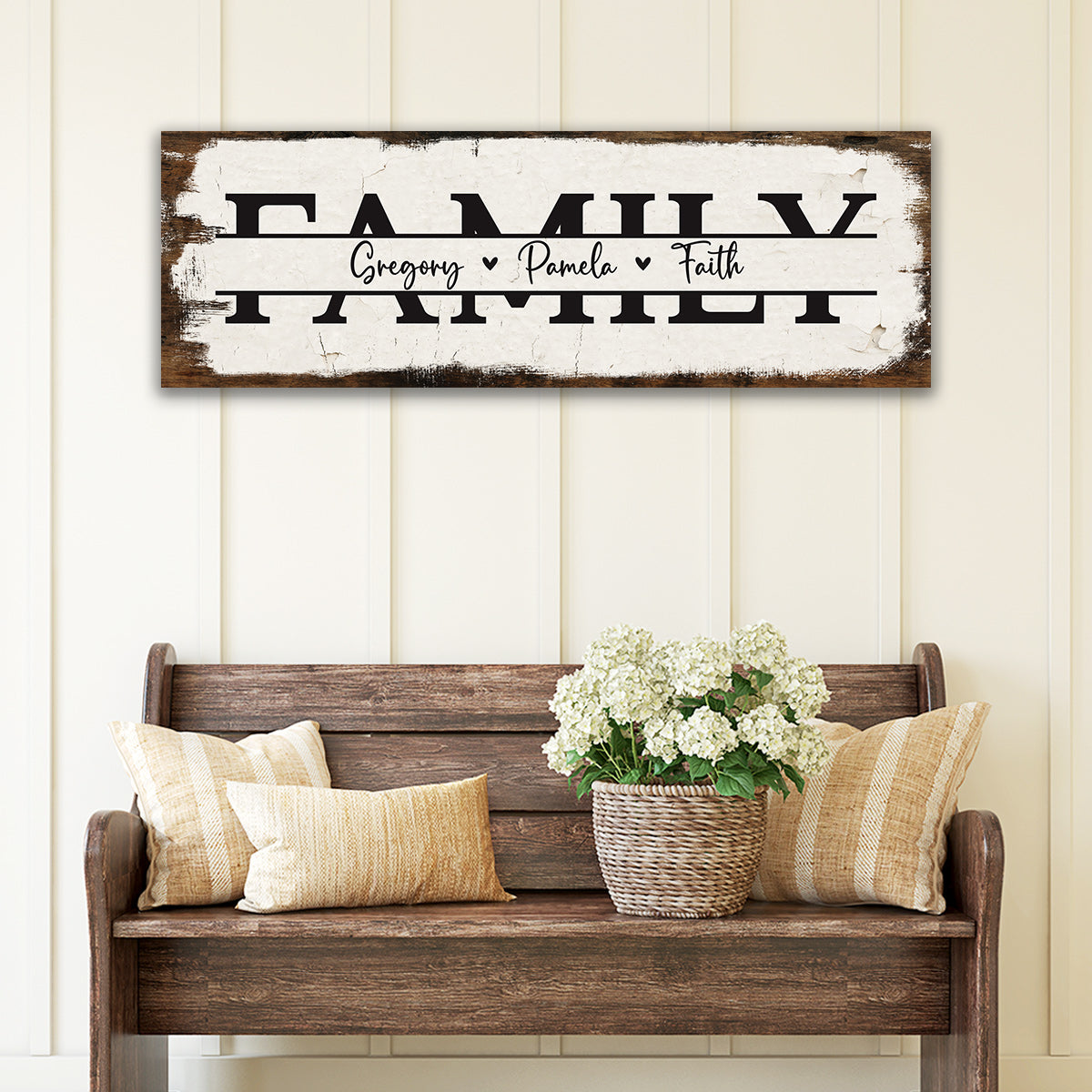 ~Family~ Personalized Rustic Canvas - Add 3 to 6 Names