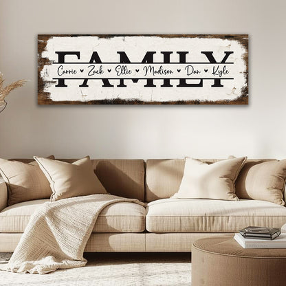 ~Family~ Personalized Rustic Canvas - Add 3 to 6 Names