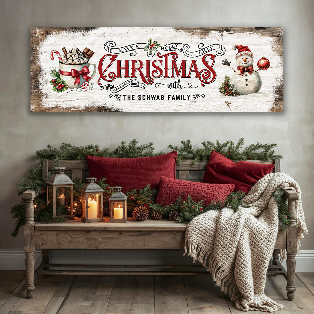 ~Have a Holly Jolly Christmas~ Personalized Canvas