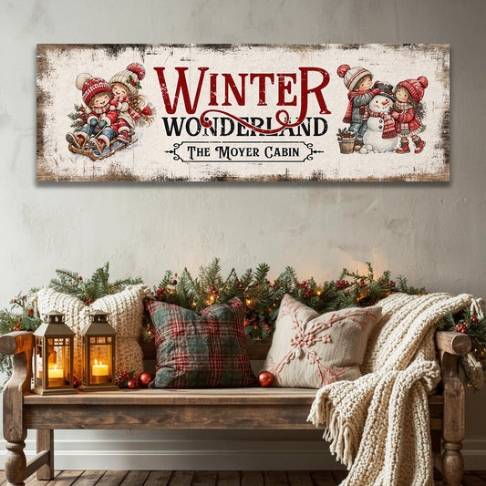 Vintage Winter Wonderland Personalized Canvas