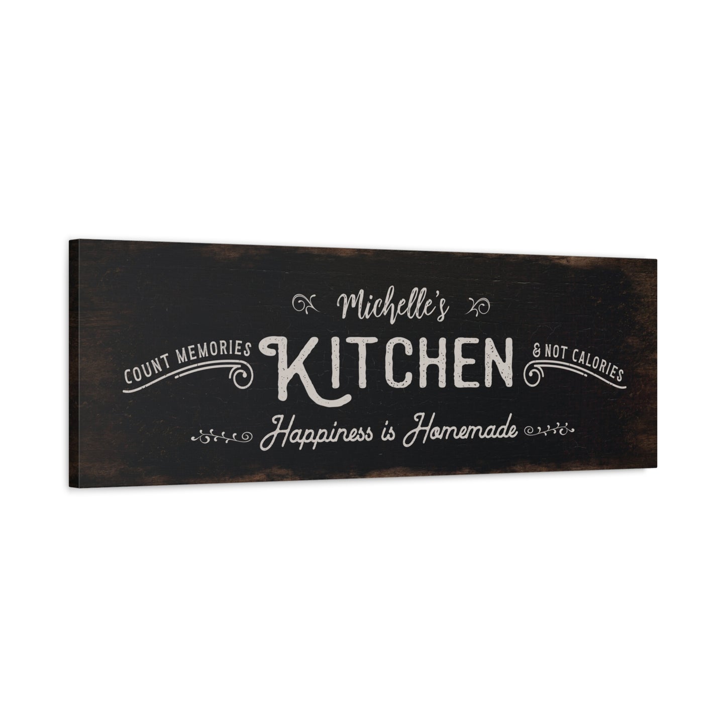 ~Kitchen~ Happiness is Homemade - Black Canvas Wall Art