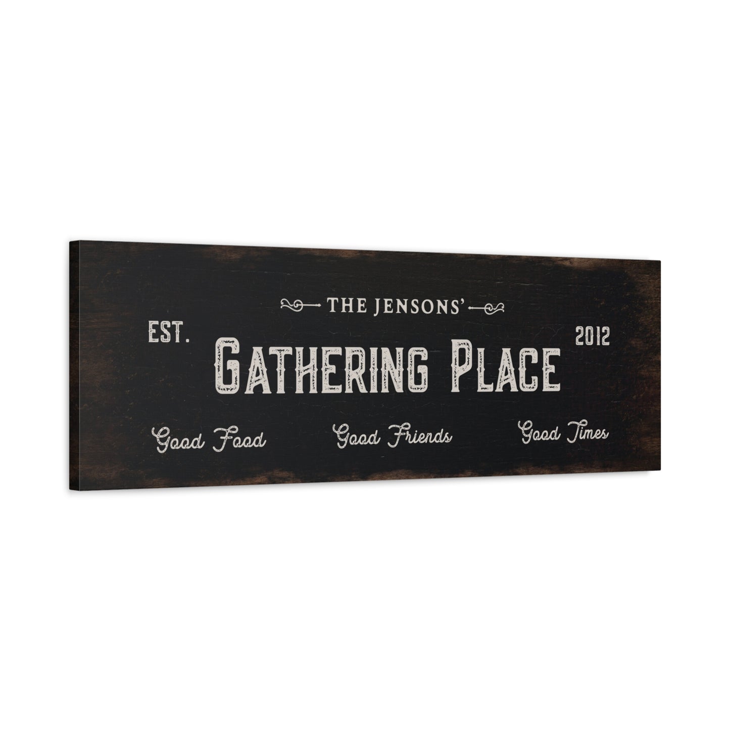 ~Family Gathering Place~ Black Canvas Wall Art