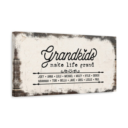 Grandkids Make Life Grand | Personalized Canvas