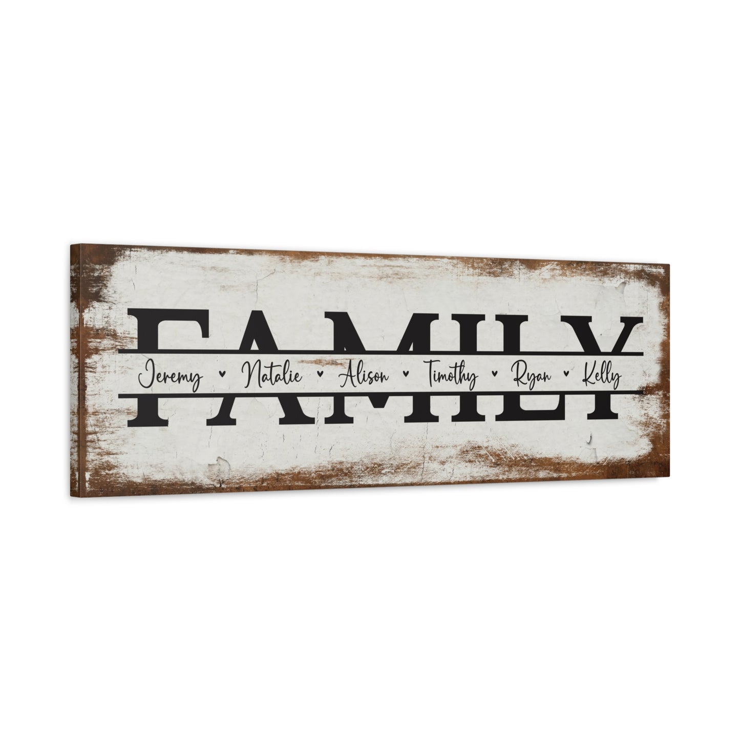 ~Family~ Personalized Rustic Canvas - Add 3 to 6 Names