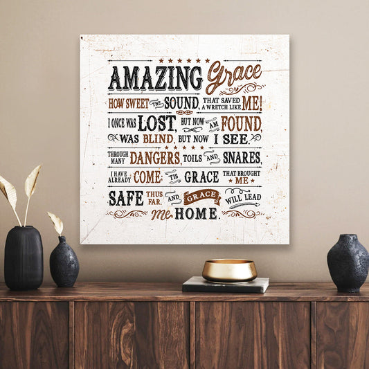 Amazing Grace Lyrics on Canvas