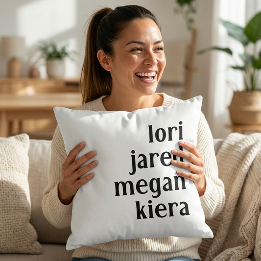 Custom Pillow Gift for Mom with Kids Names