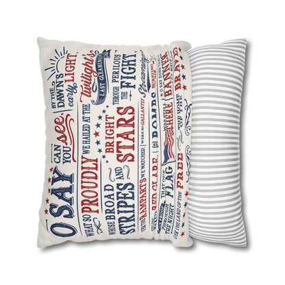 Star Spangled Banner Lyrics on Pillowcase