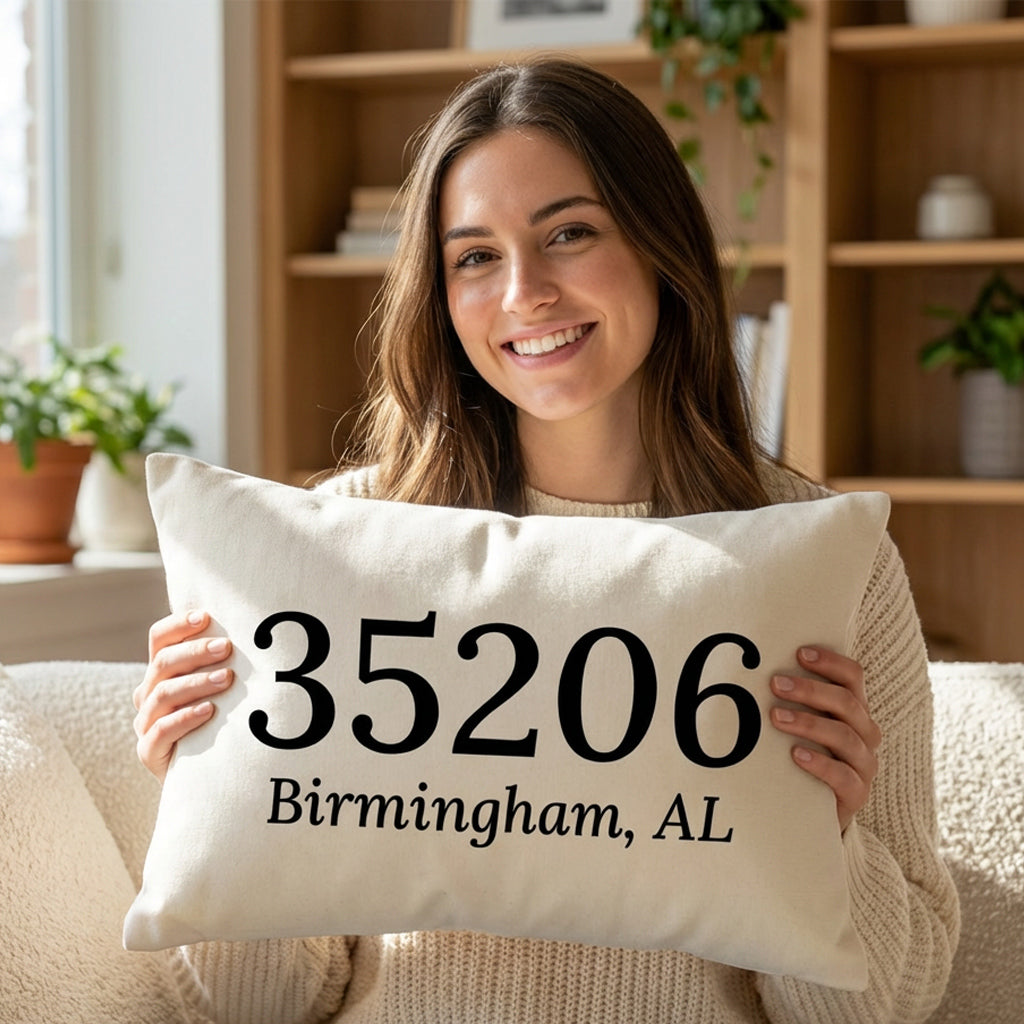 Personalized Gift - Custom Pillow with Zip Code