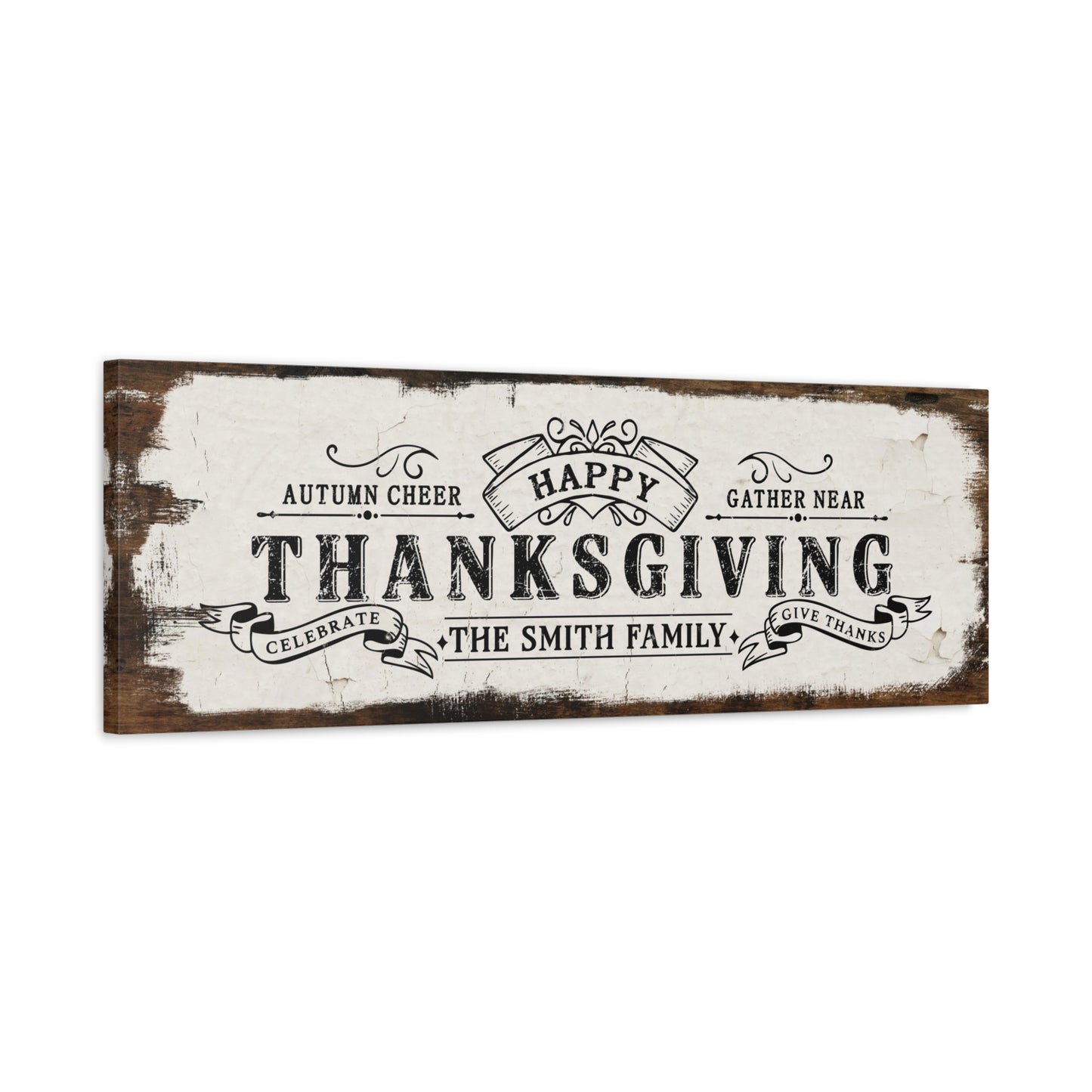 Personalized Rustic Farmhouse Thanksgiving Family Name Sign