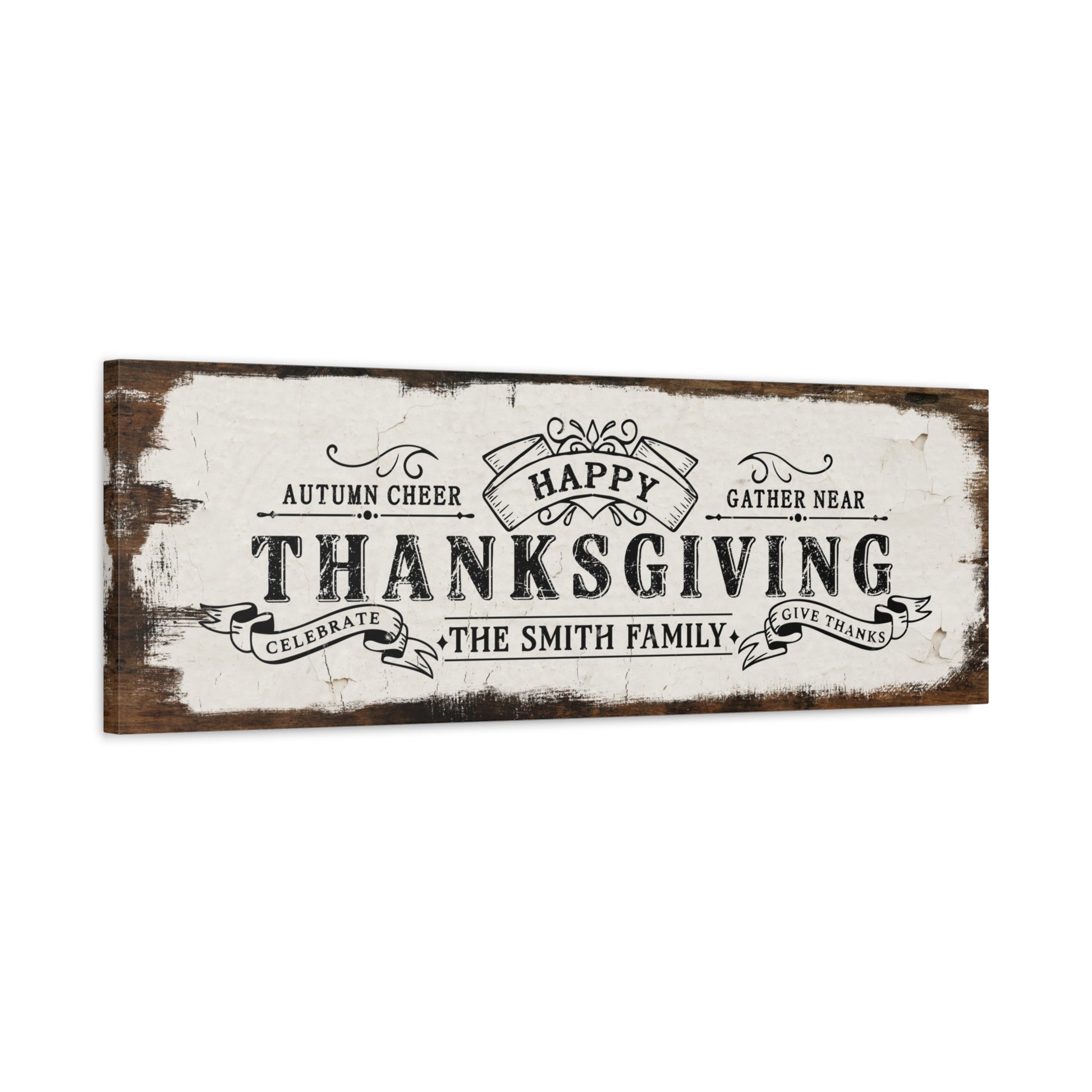 Personalized Rustic Farmhouse Thanksgiving Family Name Sign