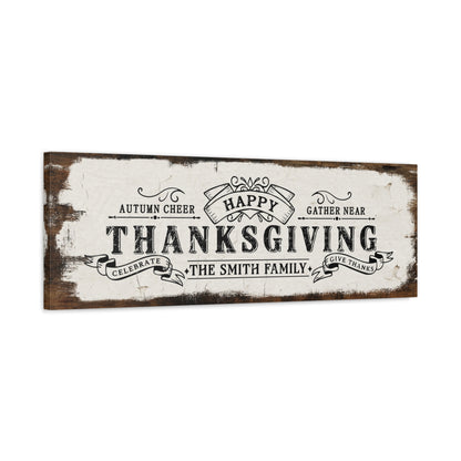 Personalized Rustic Farmhouse Thanksgiving Family Name Sign