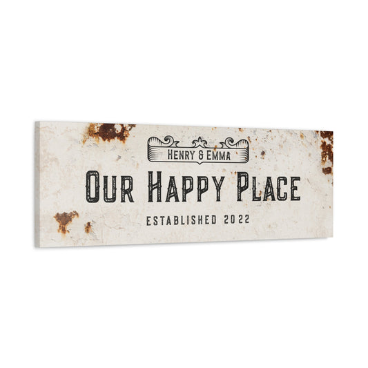 Our Happy Place | Personalized Canvas