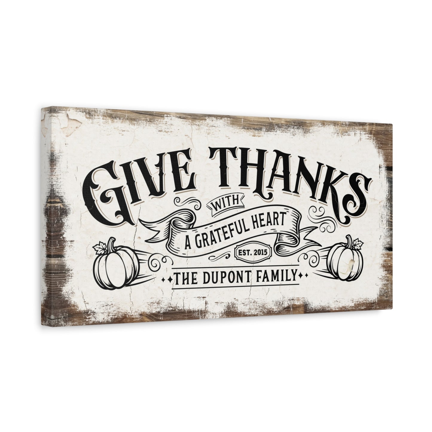 Give Thanks | Personalized Thanksgiving Canvas