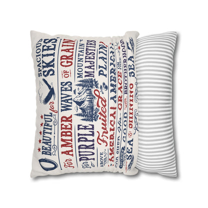 America the Beautiful Lyrics on Pillowcase