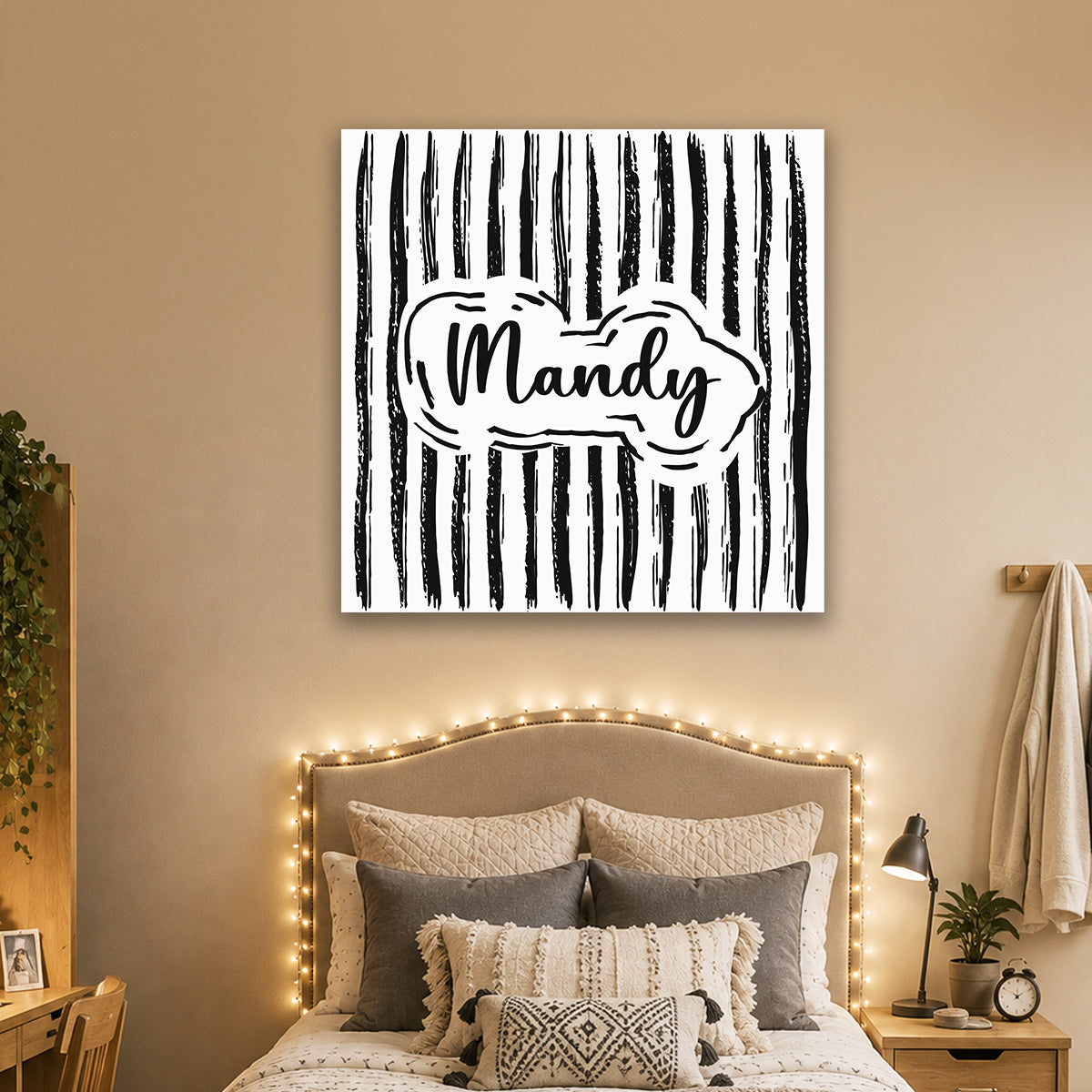 Black and White Stripes | Personalized Canvas
