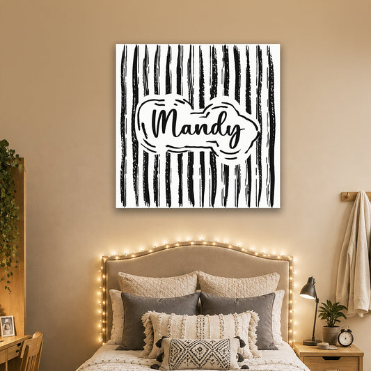 Black and White Stripes | Personalized Canvas