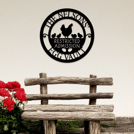 Chicken Egg Vault - Personalized Metal Sign