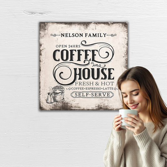 ~Coffee House~ Personalized Gift - Canvas Wall Art for Coffee Lovers