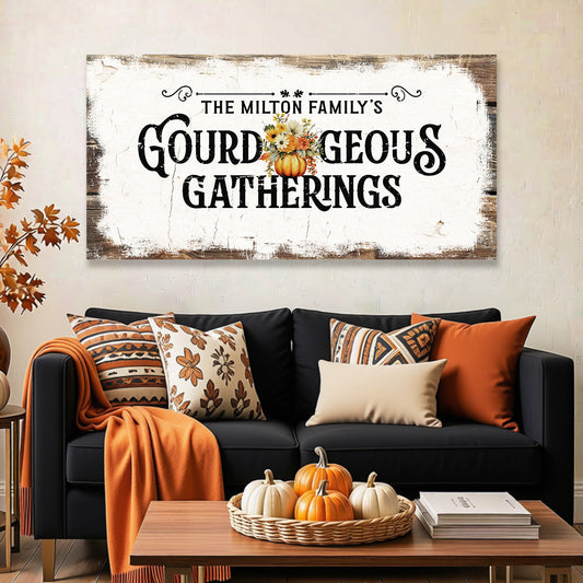 Funny Personalized Farmhouse Canvas for Gourd-geous Gatherings