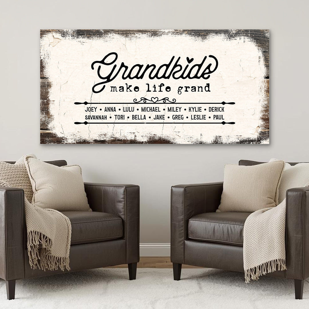 Grandkids Make Life Grand | Personalized Canvas