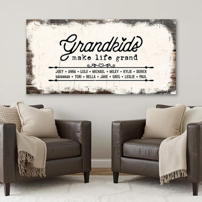 Grandkids Make Life Grand | Personalized Canvas