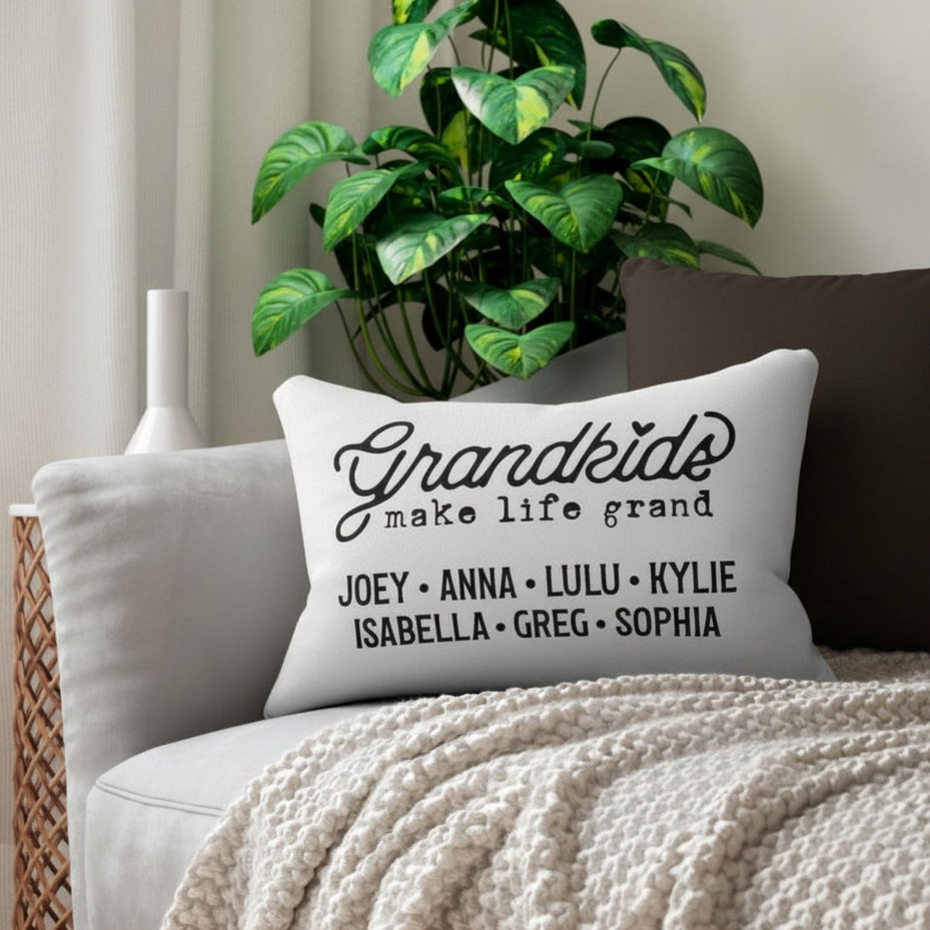 Grandkids Make Life Grand - Personalized Pillow