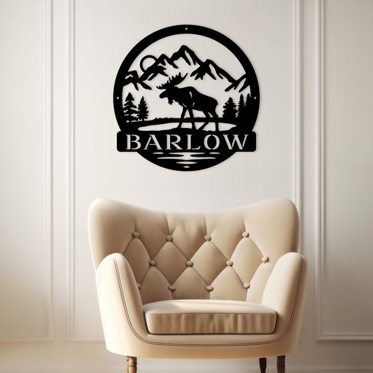 Moose with a View - Personalized Metal Sign